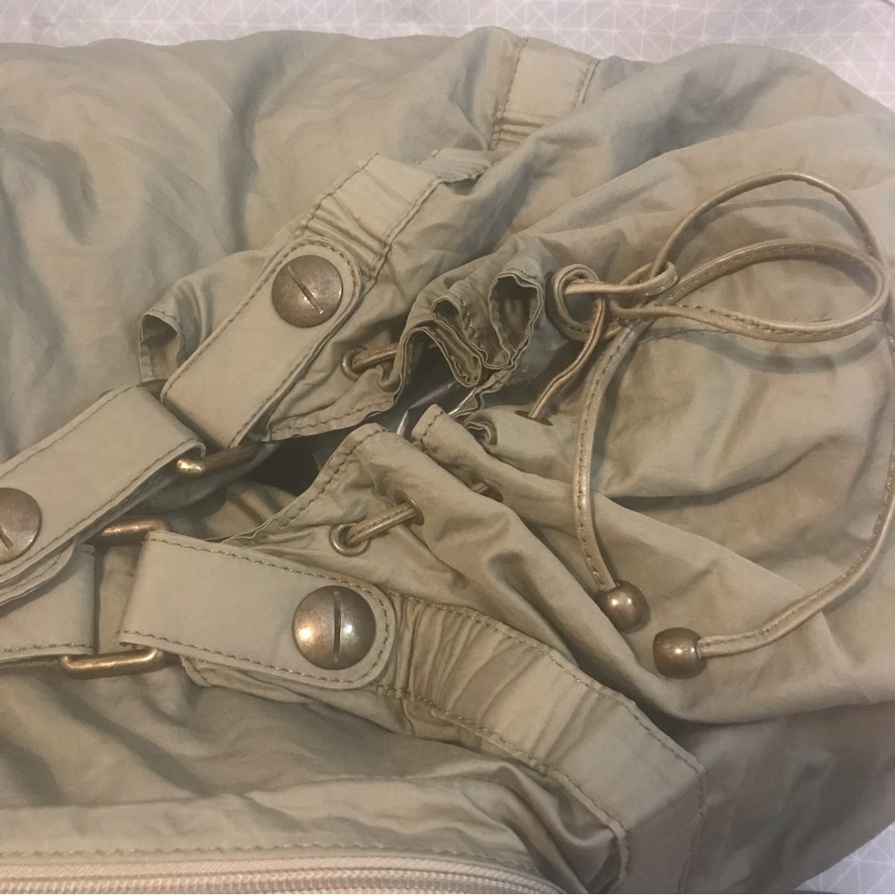 Gerard Darel 48 HR Leather Polished Cotton Travel Bag - Picture 5 of 6
